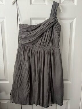 J. Crew | Dresses | Jcrew Grey One Shoulder Bridesmaid Dress